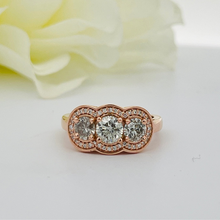 Custom Made 18ct Rose Gold Diamond Engagement Ring