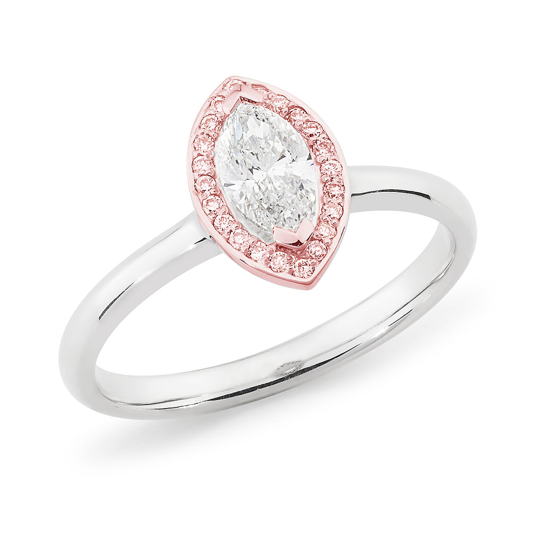 Pink Caviar 9ct White & Rose Gold Argyle Pink Diamond Ring