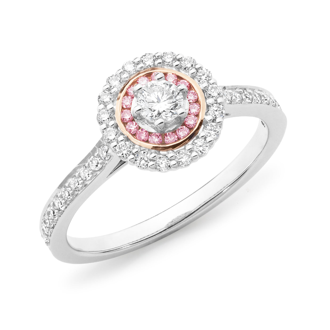 Pink Caviar 9ct White & Rose Gold Argyle Pink Diamond Ring