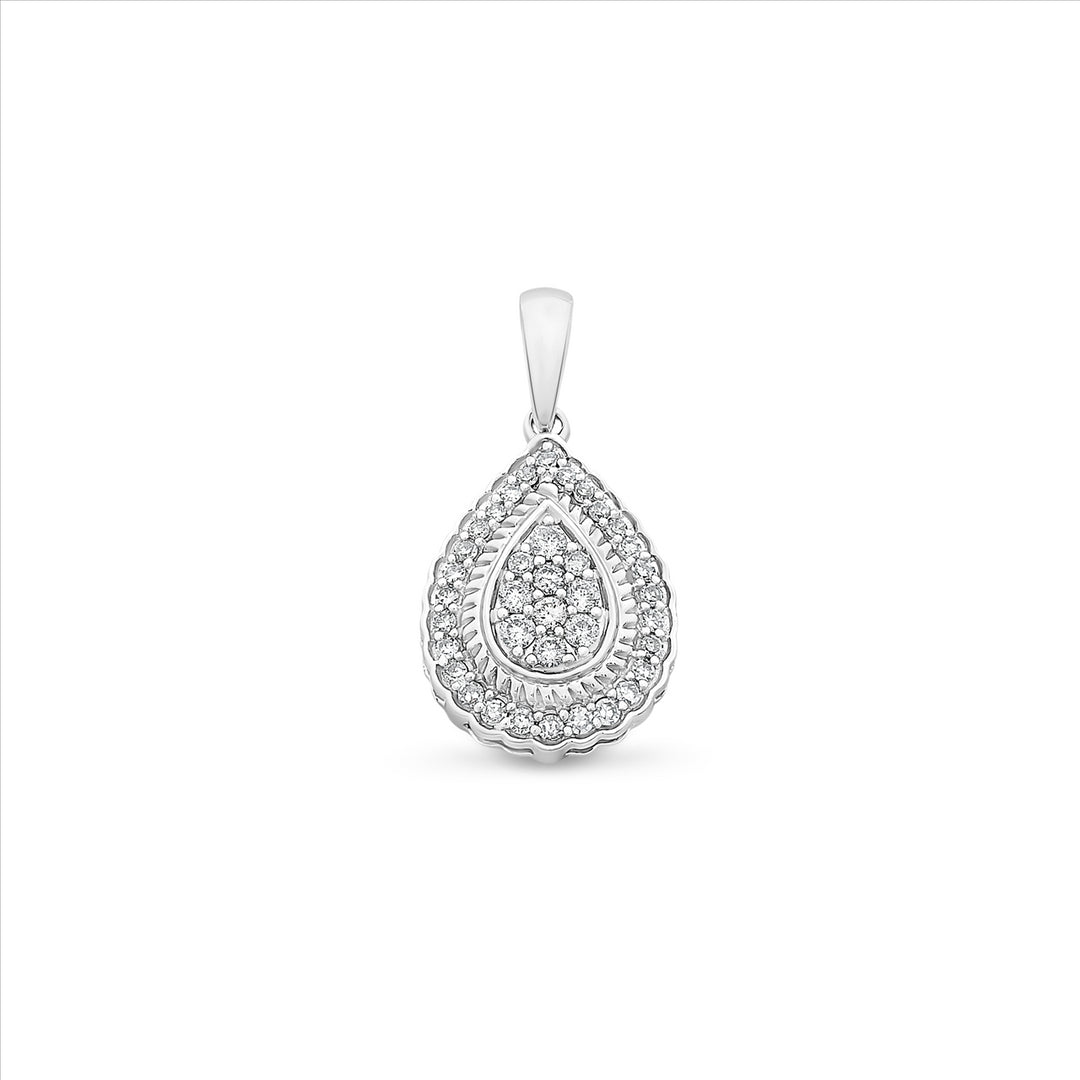 9ct White Gold Diamond Pendant