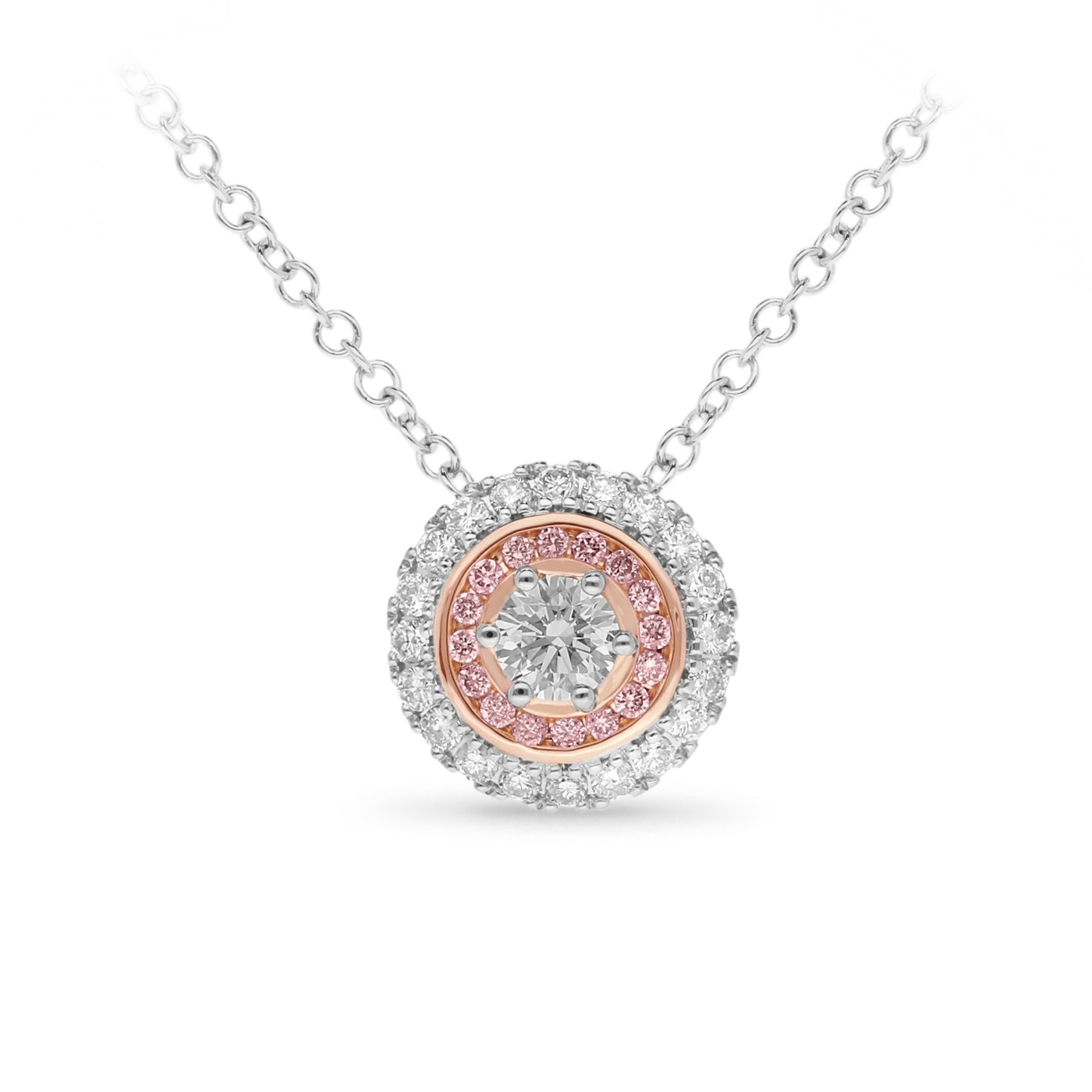 Pink Caviar 9ct White & Rose Gold Argyle Pink Diamond Pendant