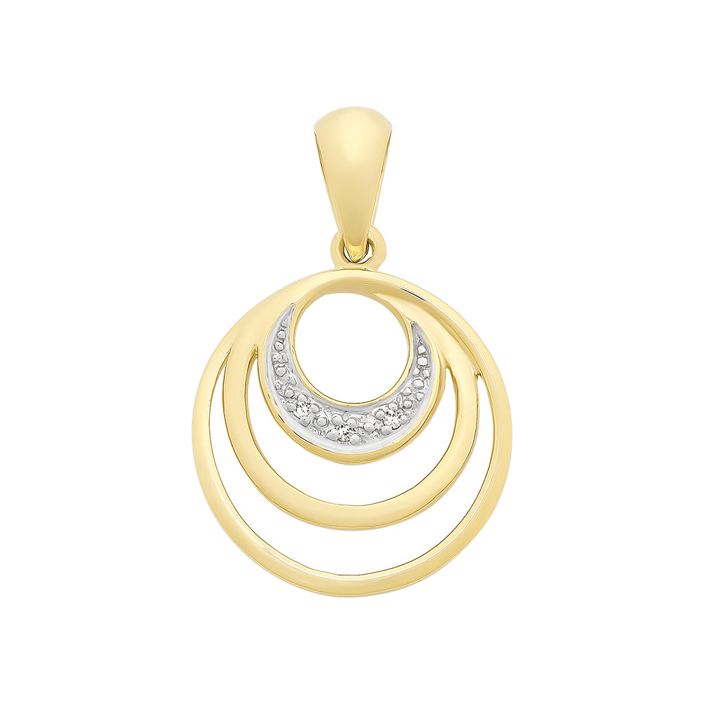 9ct Yellow Gold Diamond Circle Pendant