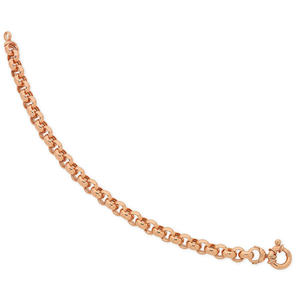9ct Rose Gold Silver Filled Round Bracelet with Euro Clasp