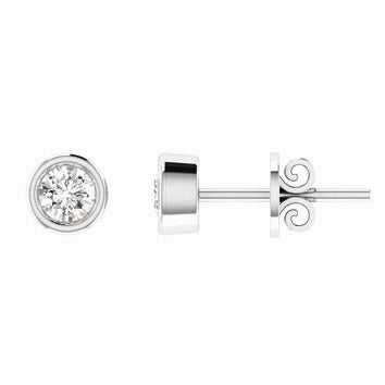 9ct White Gold Solitaire Diamond Stud Earrings