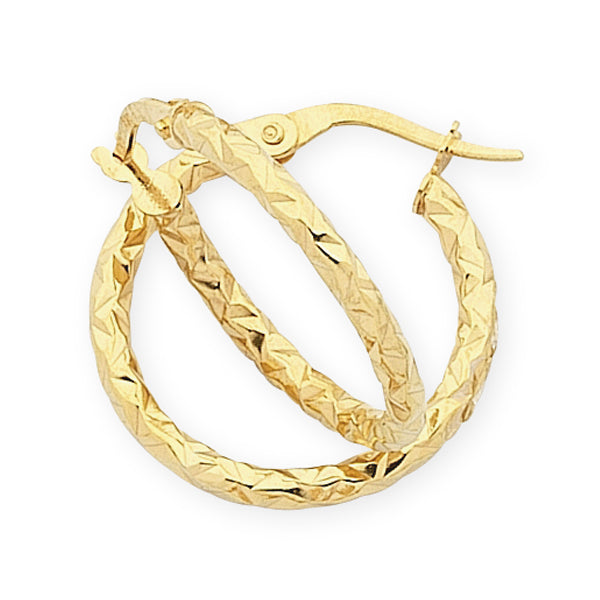 9ct Yellow Gold Silver Filled Hoops