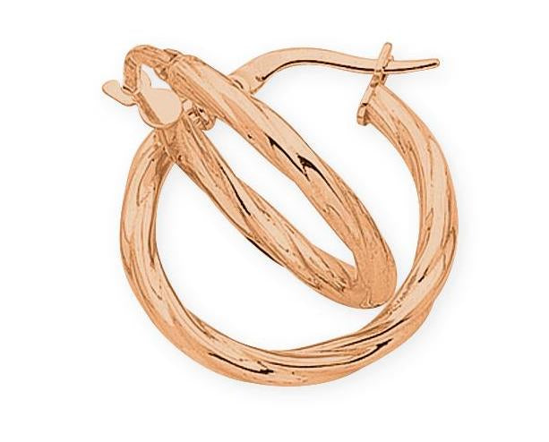 9ct Rose Gold Silver Filled Hoops