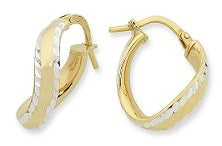 9ct Yellow Gold Silver Filled Twist Hoops