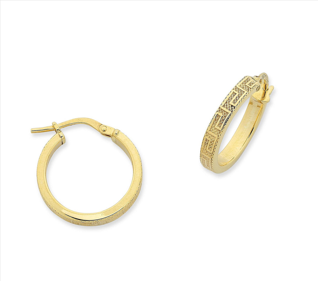 9ct Yellow Gold Silver Filled Hoop Earrings