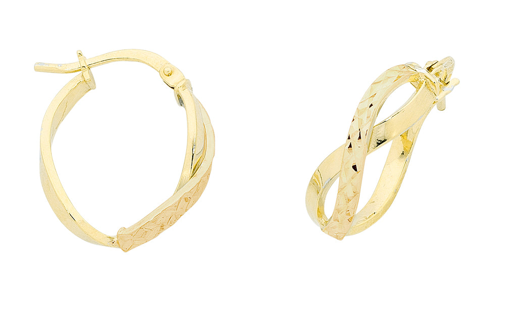 9ct Yellow Gold Silver Filled Infinity Hoops
