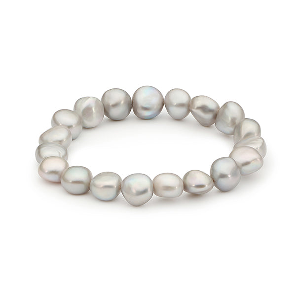 Ikecho Grey Dyed Pearl Elastic Bracelet