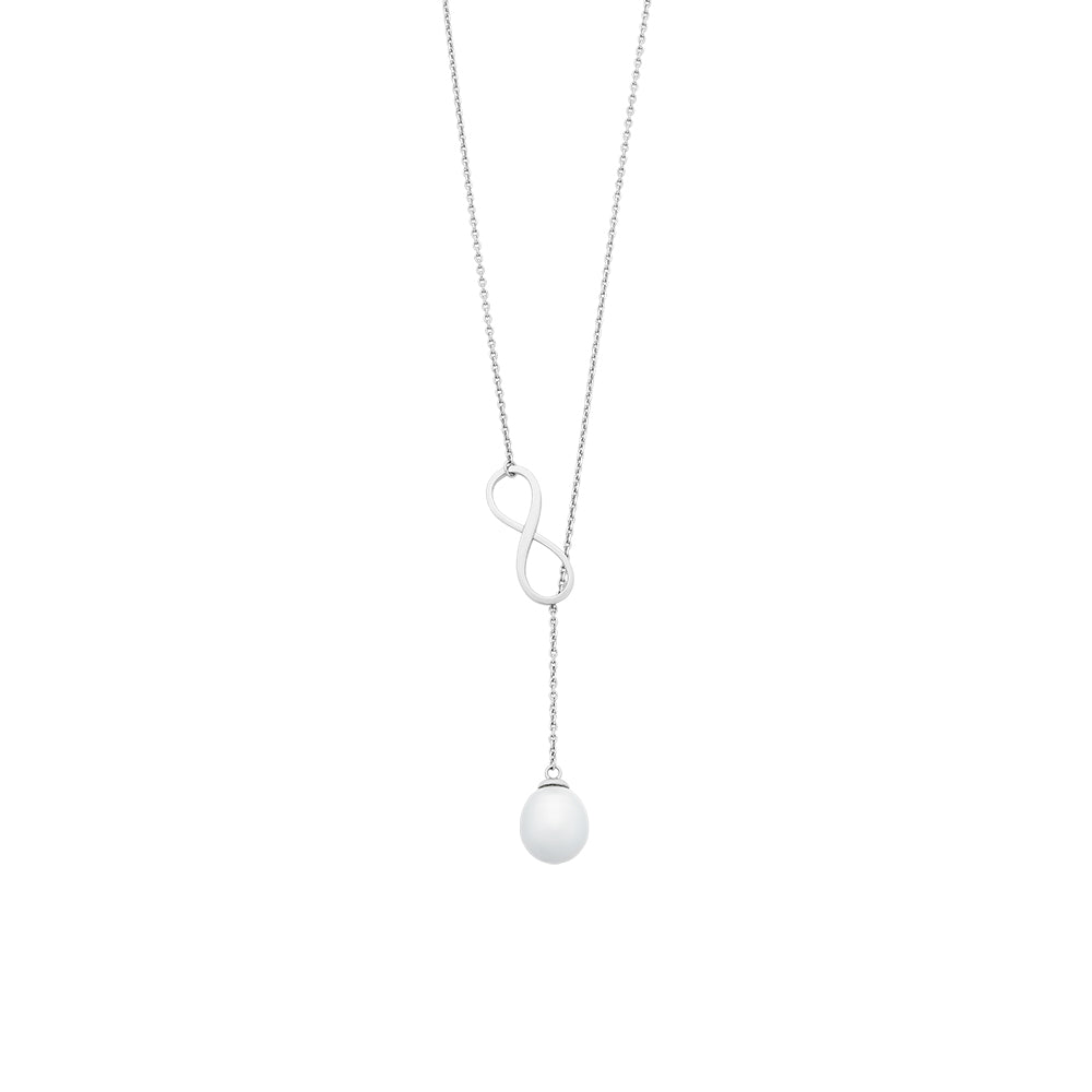 Sterling Silver Freshwater Pearl & Infinity Necklace