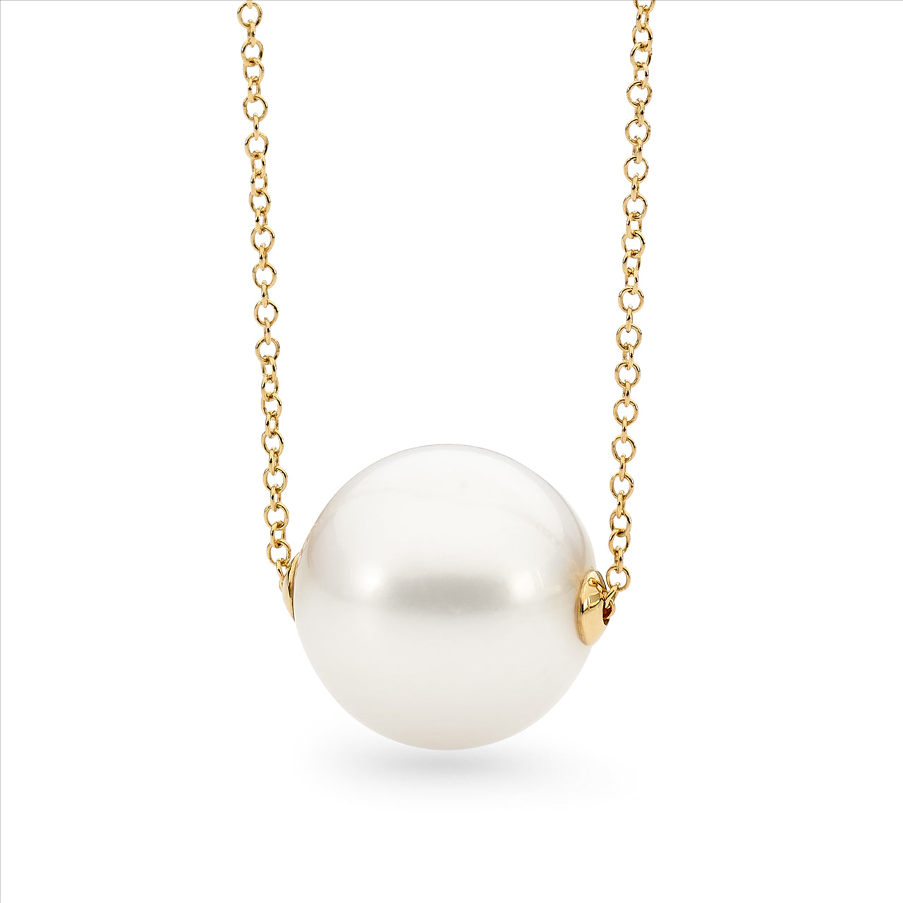 Ikecho White Round Edison Pearl Necklace