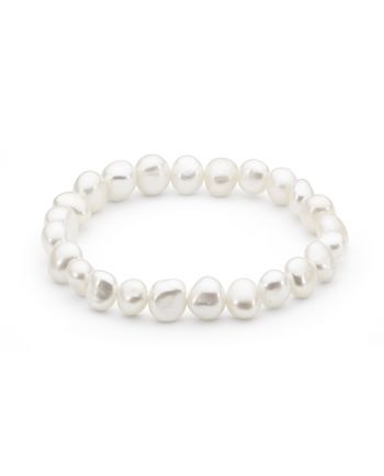 Ikecho White Pearl Elastic Bracelet