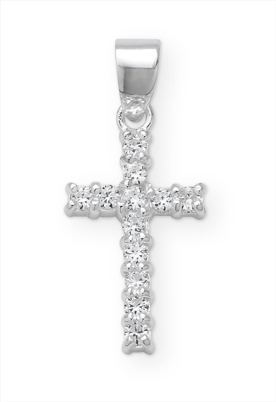 Sterling Silver Cubic Zirconia Cross Pendant