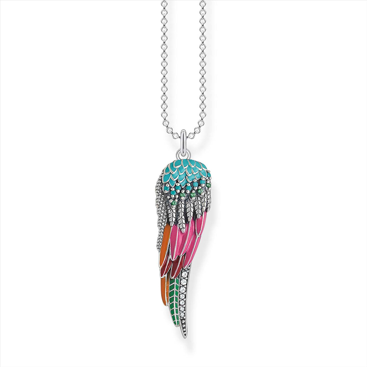 Thomas Sabo " Tropical Paradise" Sterling Silver Coloured Parrot Wing Necklace
