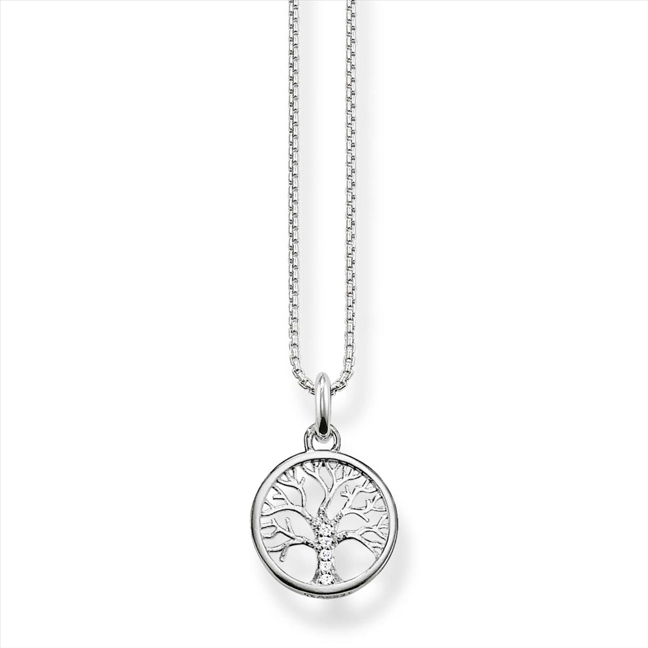 Thomas Sabo " Tree Of Love" Sterling Silver Tree Of Love Cubic Zirconia Necklace
