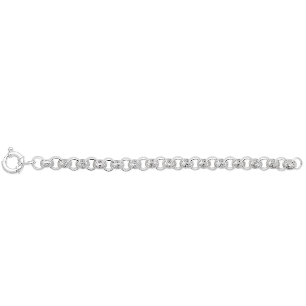 Sterling Silver Engraved Belcher Bracelet with Euro Clasp
