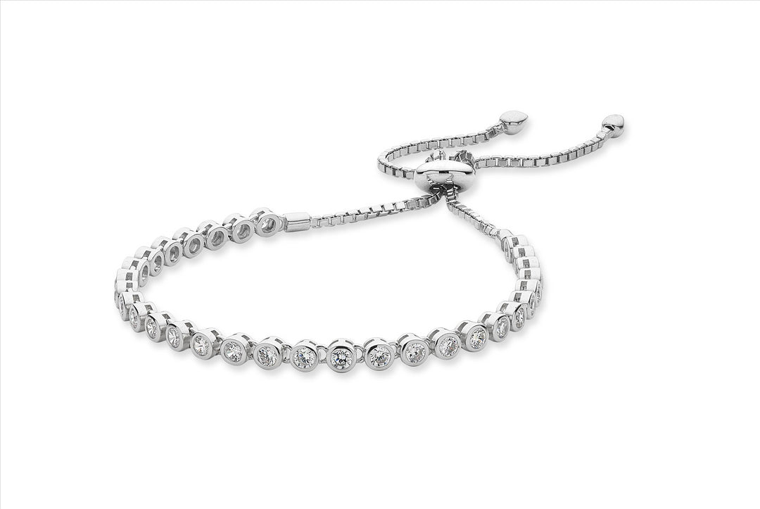 Sterling Silver Cubic Zirconia Friendship Bracelet