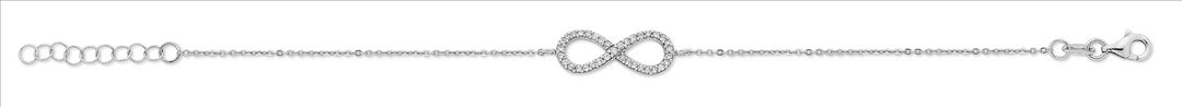 Sterling Silver Cubic Zirconia Infinity Bracelet