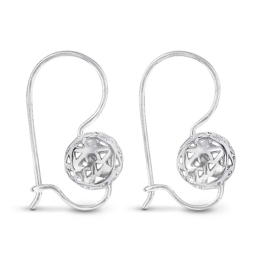 Sterling Silver Euro Ball Earrings
