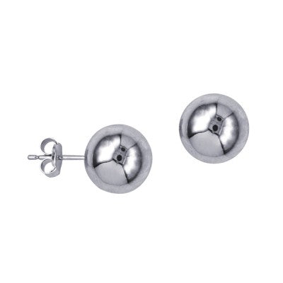 Sterling silver heavy ball stud earrings