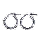 Sterling silver italian twist hoop earrings