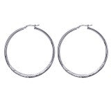 Sterling silver italian plain hoop earrings