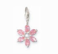 Thomas Sabo "Charm Club" Pink Crystal Flower Charm
