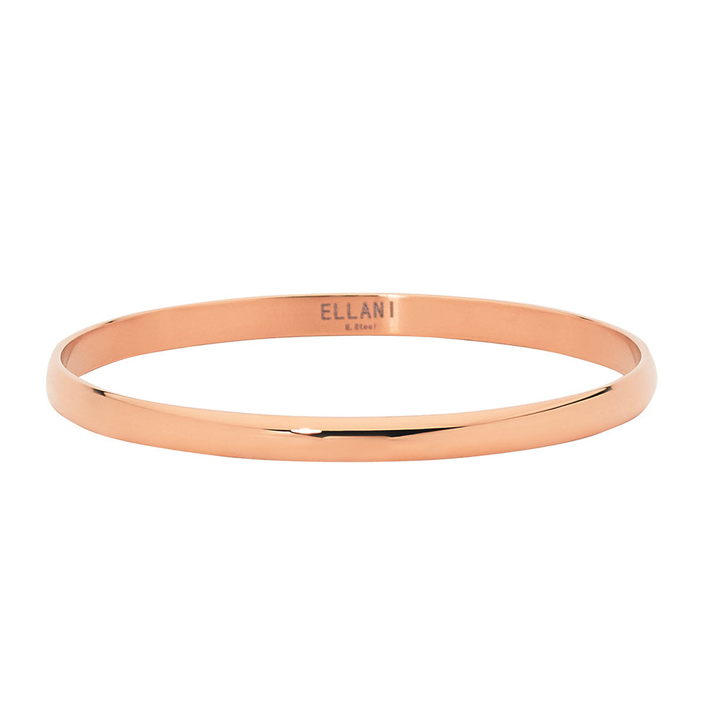 Ellani Stainless Steel Rose Gold Plated Bangle