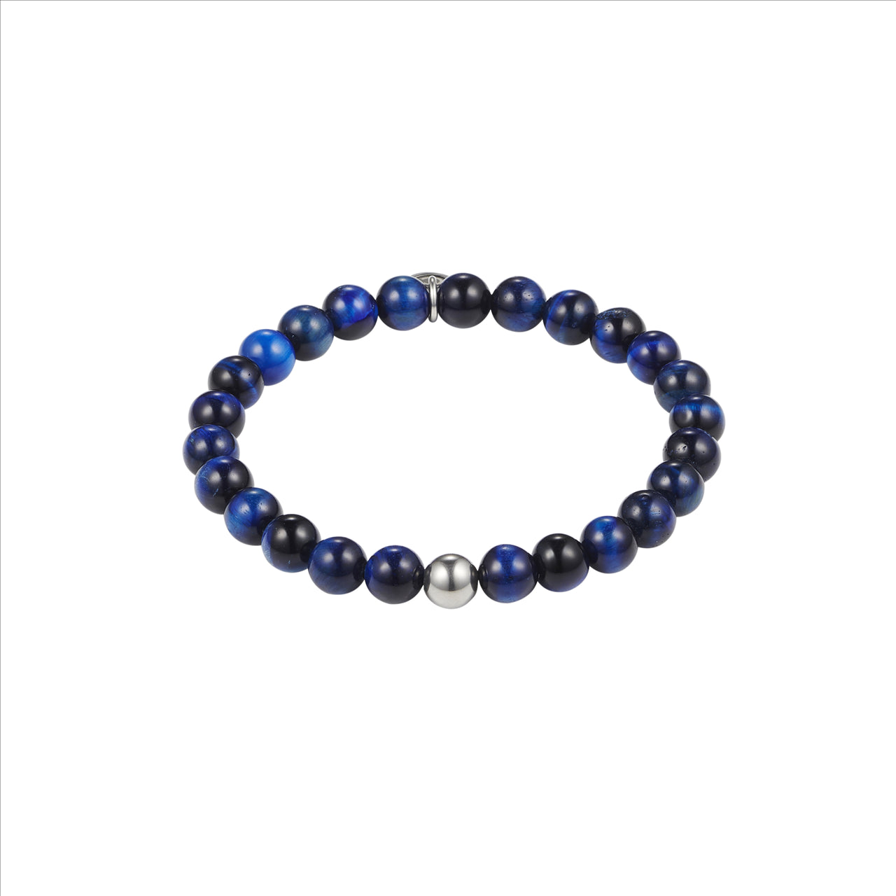 Cudworth Stainless Steel & Blue Dyed Tiger Eye Bracelet