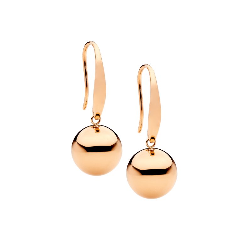 Ellani Stainless Steel Rose Gold Plated Sheppard Hook Earrings
